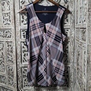 New York & Company Blue Stripe Tank Blouse Size Med